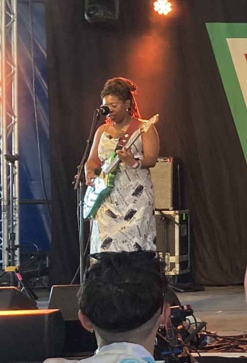 Stephanie Phillips of Big Joanie, Left Field, Glastonbury 2023.