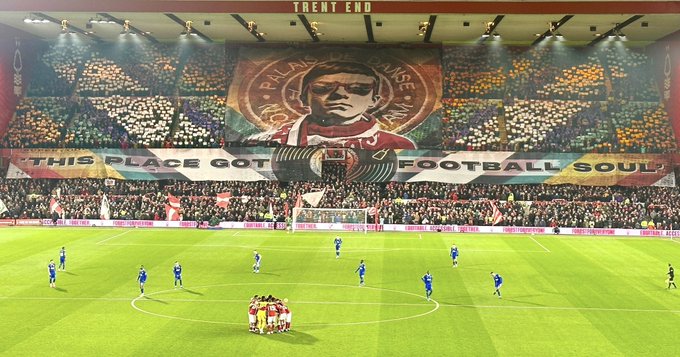 Football Soul tifo at Trent End, City Ground Nottingham