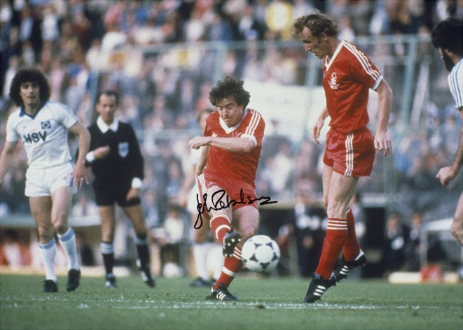 John Robertson scores the winning goal, European Cup final, 1980.