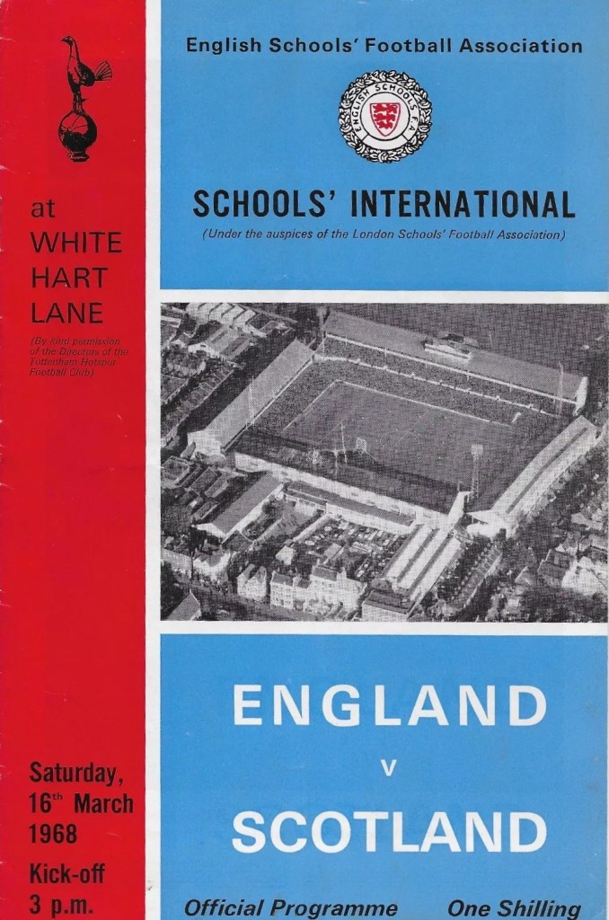 Programme, England v Scotland Schools International, 1968.