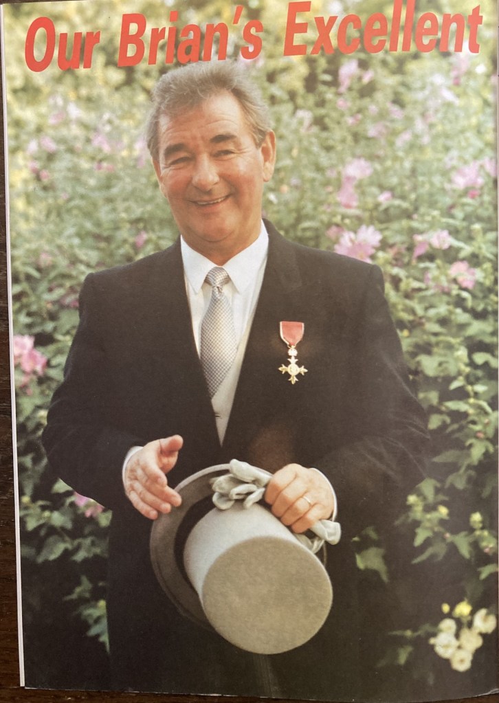 Brian Clough with OBE, 1991.