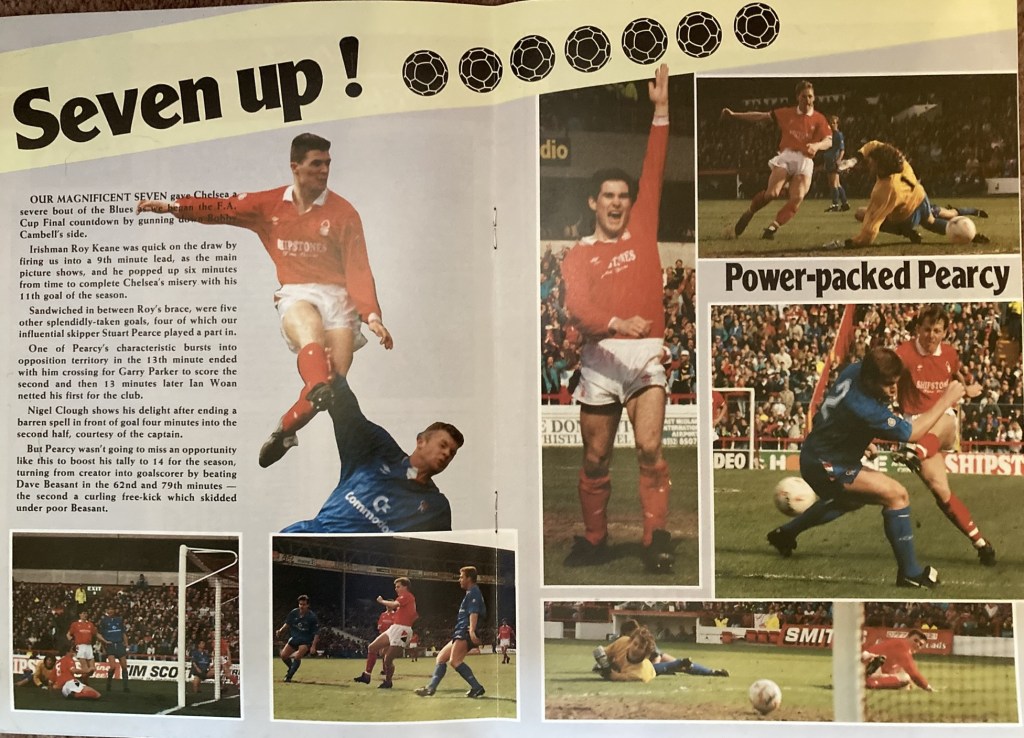Programme article on Forest's 7-0 defeat of Chelsea.