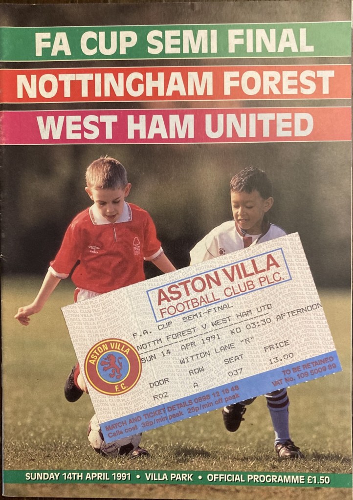 Programme, Forest v West Ham, FA Cup Semi Final.