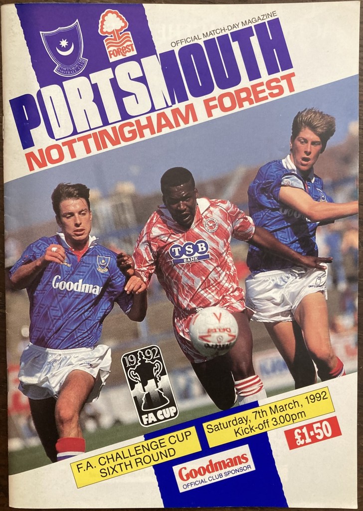 Programme cover, Portsmouth v Forest with (among others) Darren Anderton on the cover.