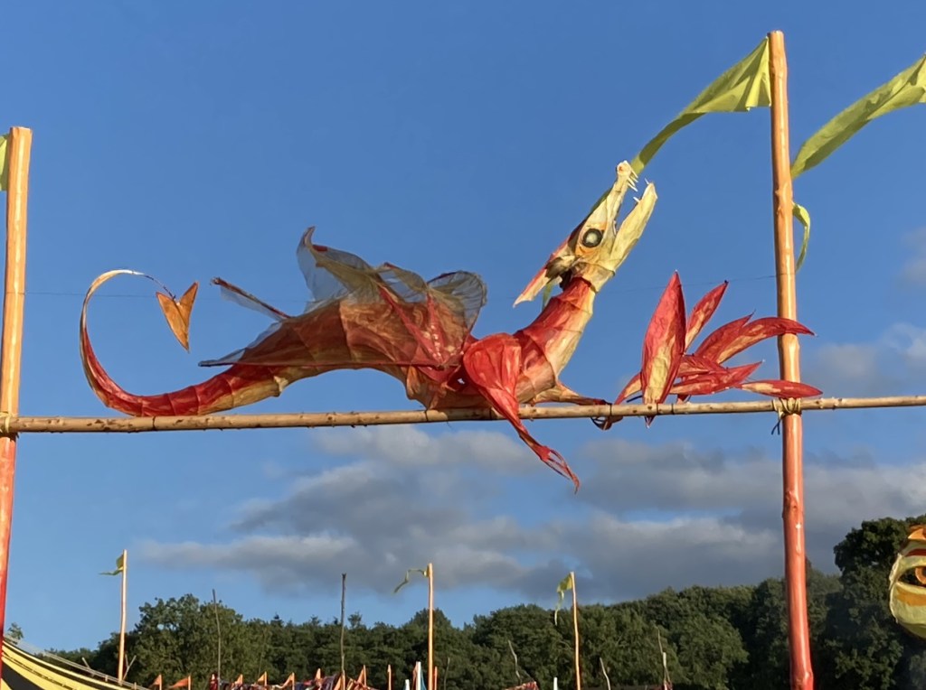 A Glastonbury Dragon at the Healing Field.