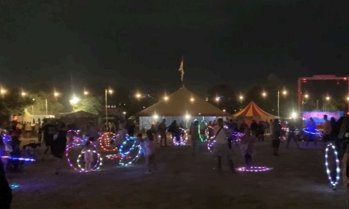 Late night hula hooping at Circus Field